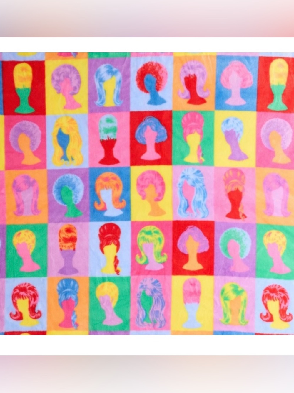 NEW Colorful Wigs & Hairstyles Rainbow Plush Throw Blanket The Big One 5ft x 6ft